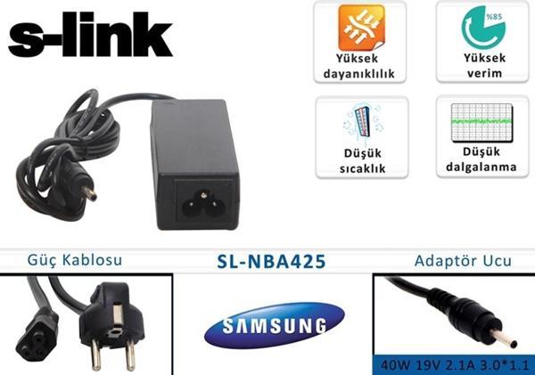 S-link SL-NBA425 40w 19v 2.1a 3.0-1.1 Samsung Notebook Adaptörü - Image 1
