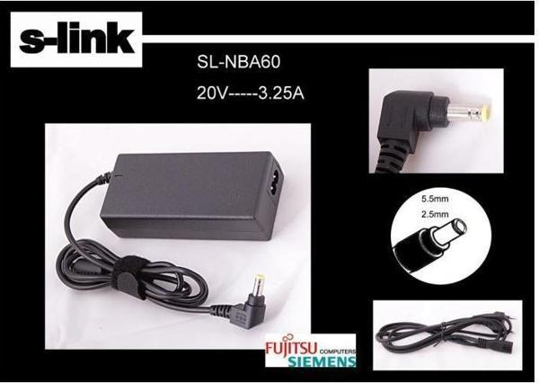 S-link SL-NBA60 20v 3.25a 5.5-2.5 Notebook Adaptörü - Image 1