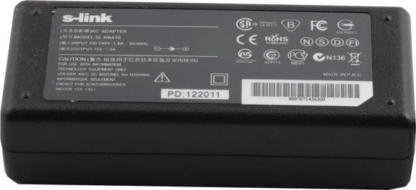 S-link SL-NBA76 75w 15v 5a 6.3-3.0 Notebook Adaptörü - Image 1