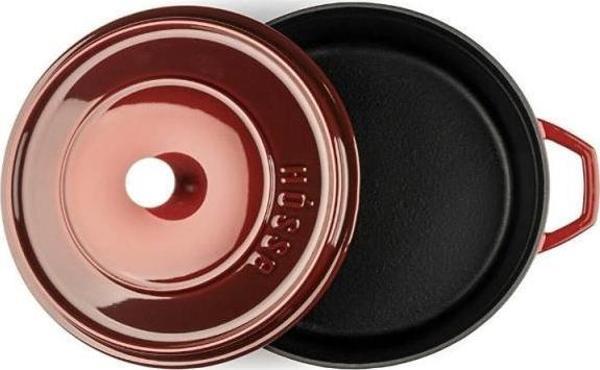 HOSSE 20 cm Döküm Derin Tencere Kırmızı - Image 1