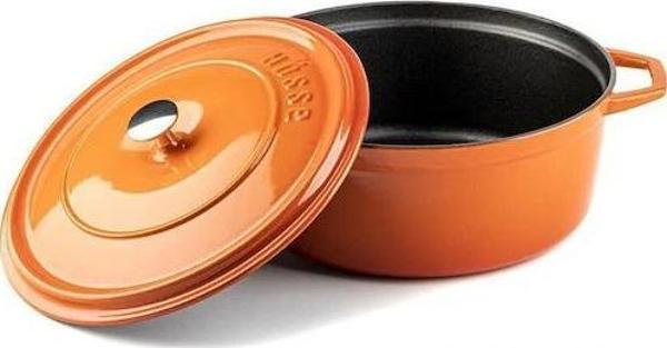 HOSSE 26 cm Döküm Kısa Tencere Turuncu - Image 1