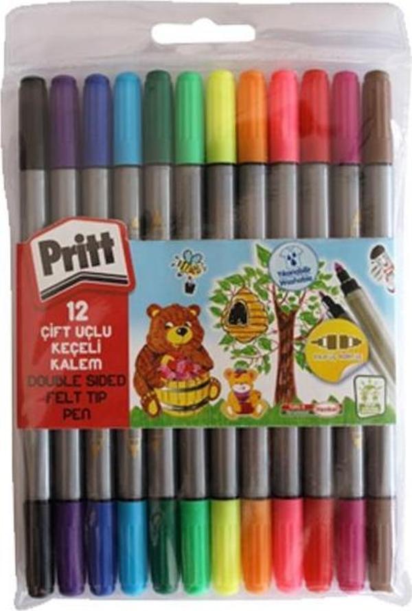 Pritt Keçeli Boya Kalemi Çift Uçlu 12 Renk 1687977 - Image 1