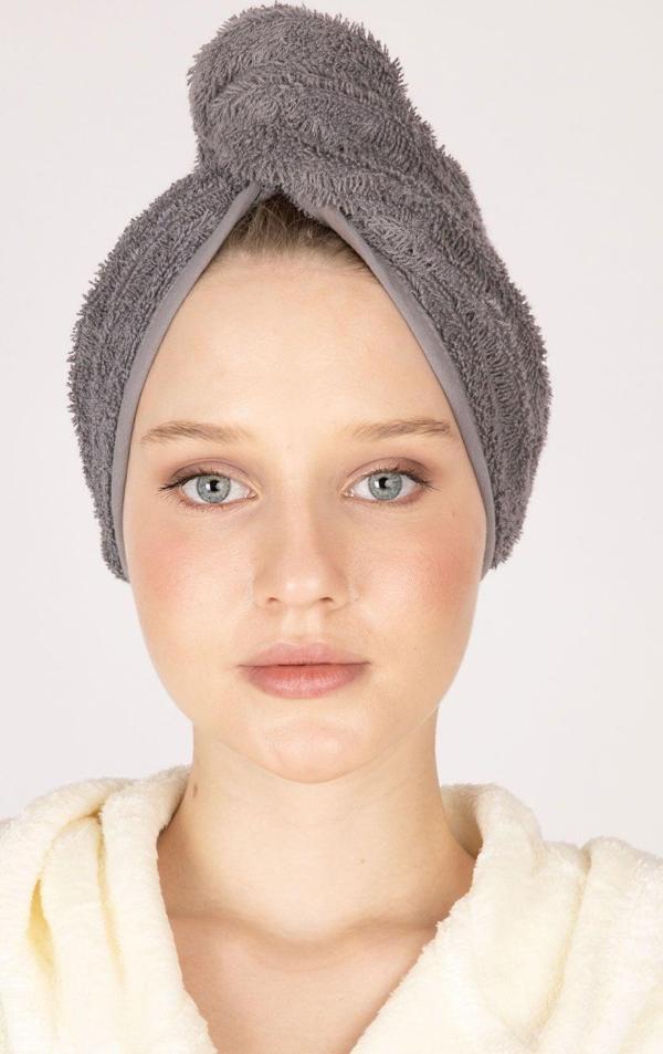 Beyzateks Tekstil Düğmeli Saç Kurutma Bonesi - Image 1