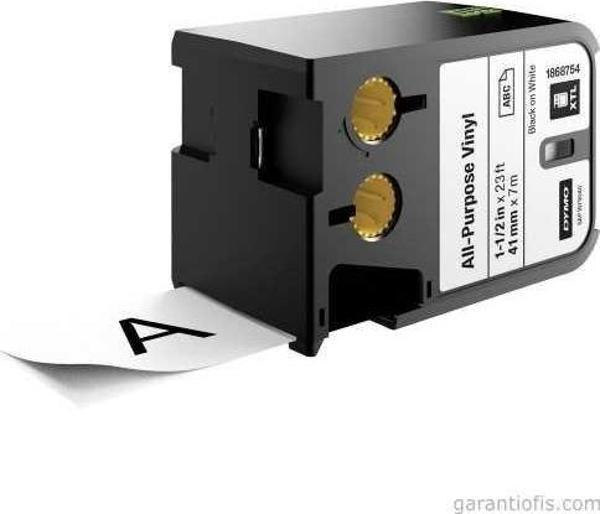 DYMO 1868754 XTL 41mm x 7metre Beyaz/Siyah Vinil Etiket - Image 1