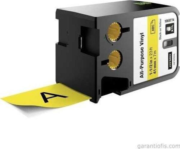 DYMO 1868774 XTL 41mm x 7metre Sarı/Siyah Vinil Etiket - Image 1
