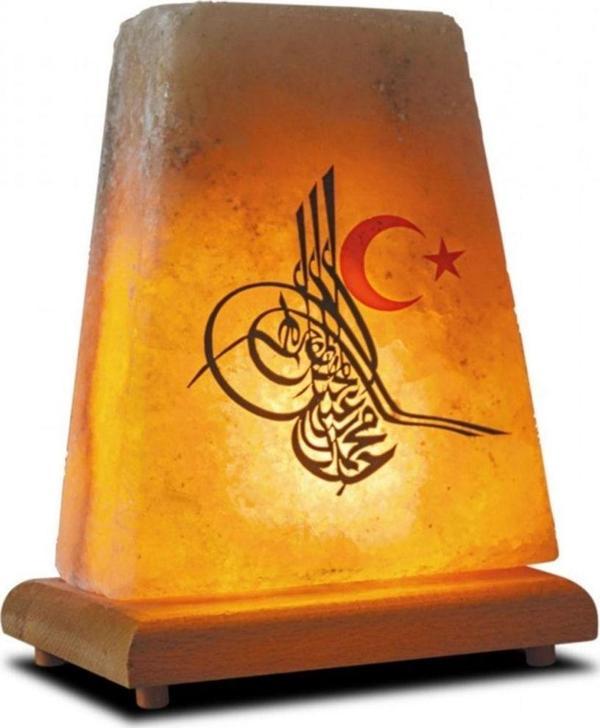 YAREN TUZ LAMBA Tuğra Ay Yıldız Işlemeli Tuz Lambası - Image 1