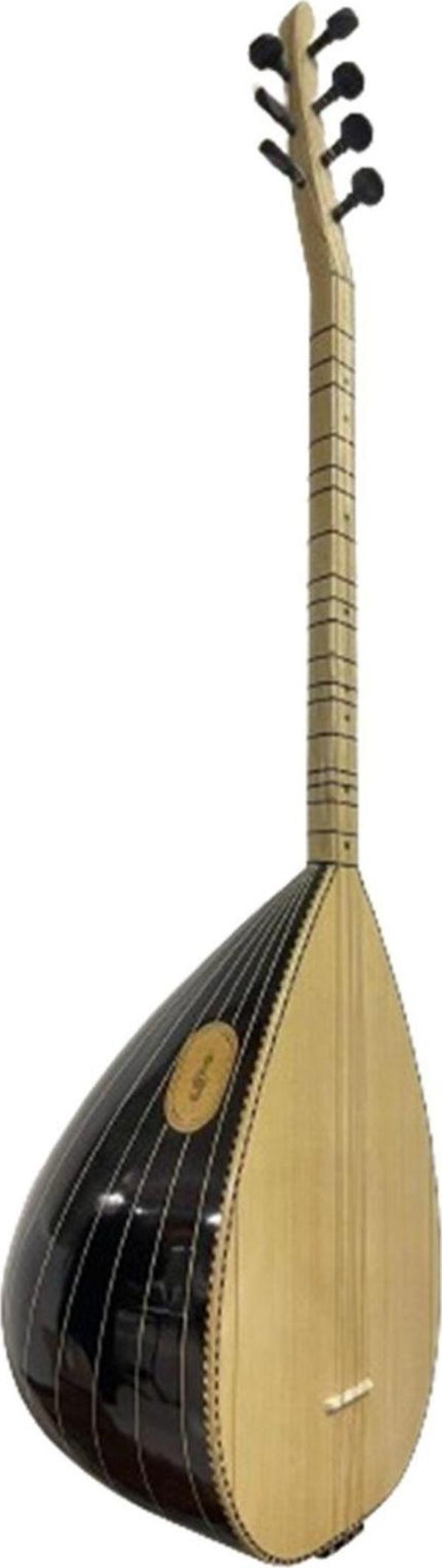 Bade Müzik Kısa Sap Bağlama Maun Ağacı Flatolu Siyah Boyama Çerçeveli Profesyonel - Image 1