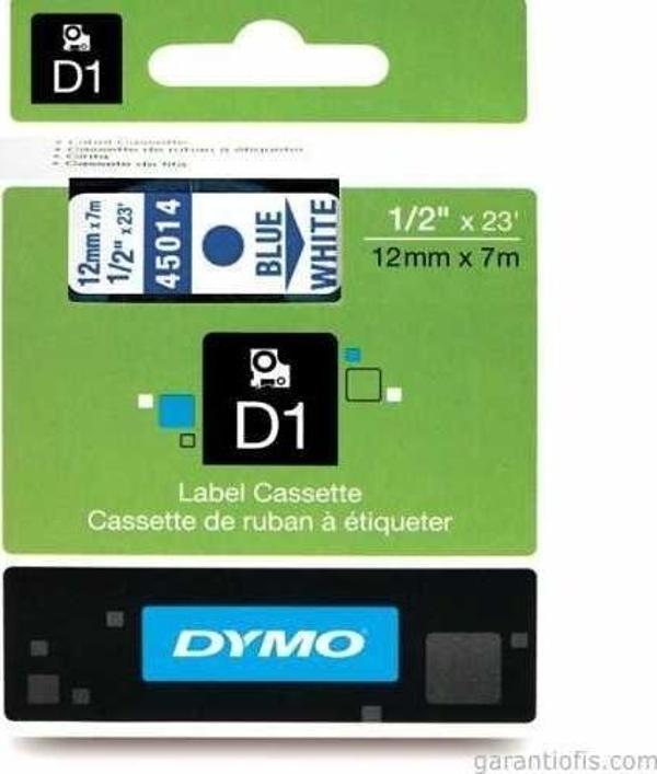 DYMO D1 Beyaz/Mavi Yedek Şerit 12mm x 7mt (45014) - Image 1