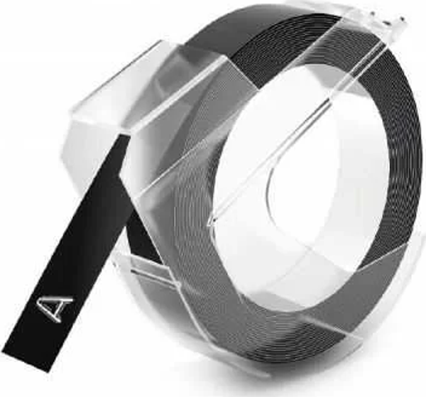DYMO Siyah 3D Plastik Kabartma Yedek Şerit (9mm x 3mt) - Image 1