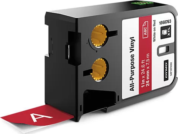DYMO XTL 1868763 Çok Amaçlı Vinil Etiket 24mm x 7m Kırmızı - Beyaz - Image 1