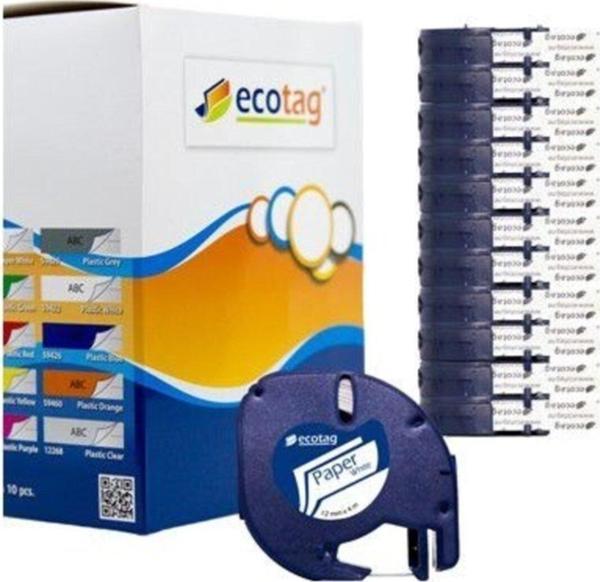 Dymo Letratag Muadil Kağıt Şerit Etiket Beyaz 10'lu Paket - Image 1