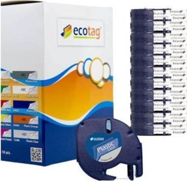 Dymo Letratag Muadil Kırmızı Plastik Şerit Etiket 10'lu Paket - Image 1