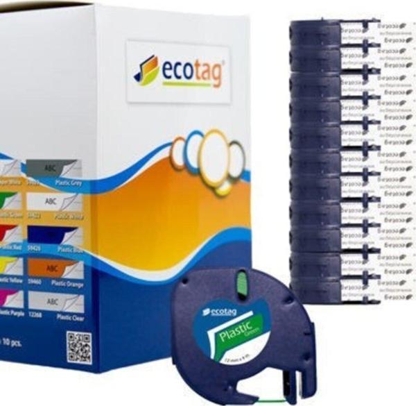 Dymo Letratag Muadil Plastik Şerit Etiket Yeşil 10'lu Paket - Image 1