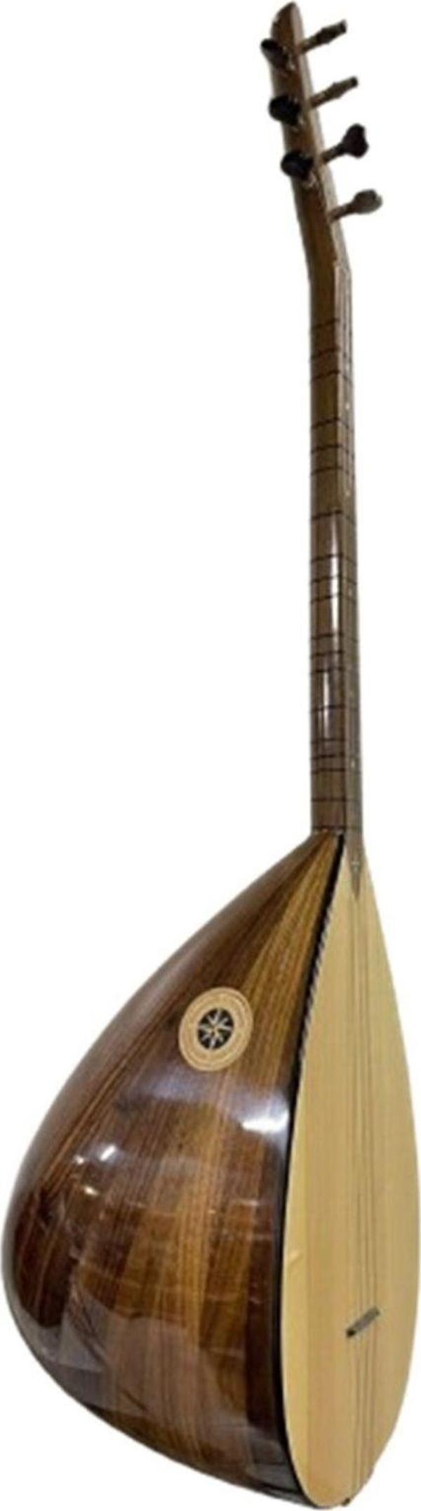 Bade Müzik Masif Amerikan Cevizi Ağacı Klavyeli Mihraplı Kısa Sap Bağlama Profesyonel - Image 1