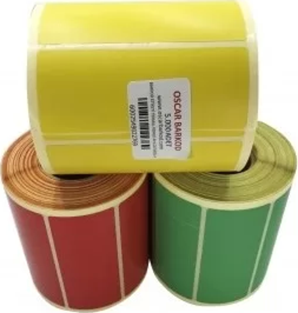 RENKLİ TERMAL BARKOD ETİKETİ 40X20 5 Lİ 5.000´Lİ (KIRMIZI) - Image 1