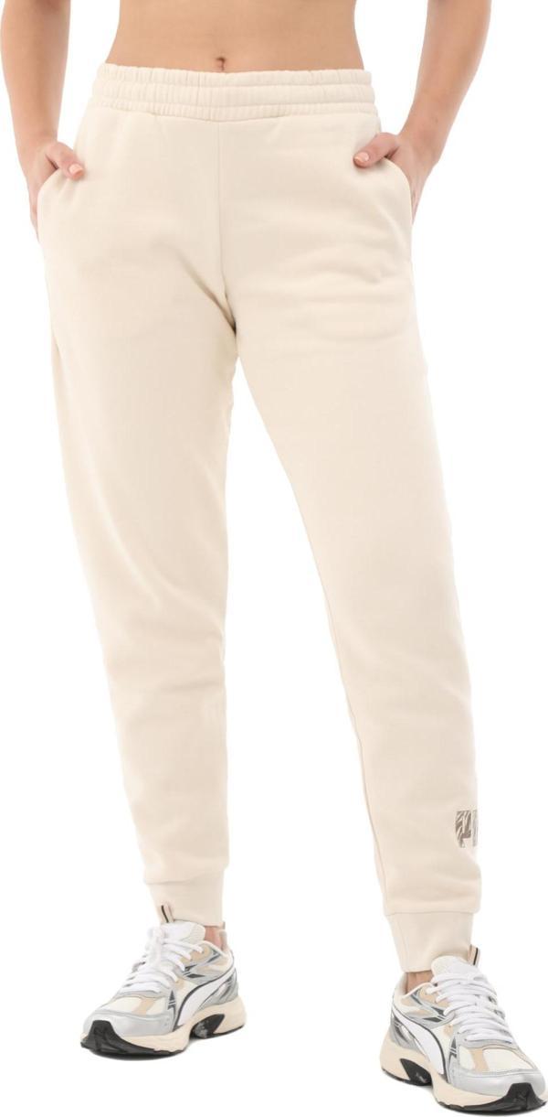 681496-87 Puma Ess+ Anımal Pants Fl Kadın Eşofman Altı Krem - Image 1