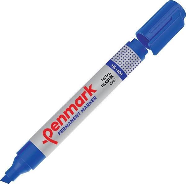 Penmark Markör Permanent Kesik Uç Mavi HS-406 - Image 1