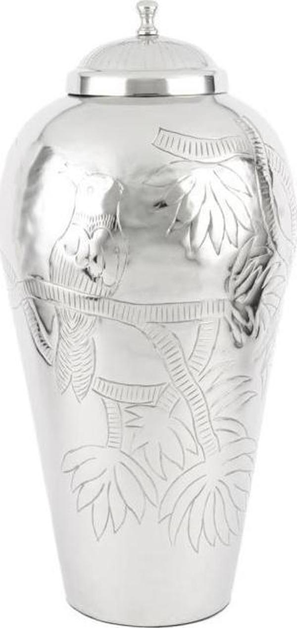 Mikasa Moor Silver Kapaklı Metal Vazo 30x60cm - Image 1