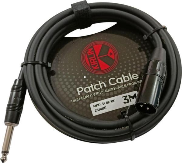 Kirlin MPC-471B 3 Mt. Patch Cable Bağlantı Kablosu XLR MALE - 1/4 İNÇ MONO PLUG - Image 1