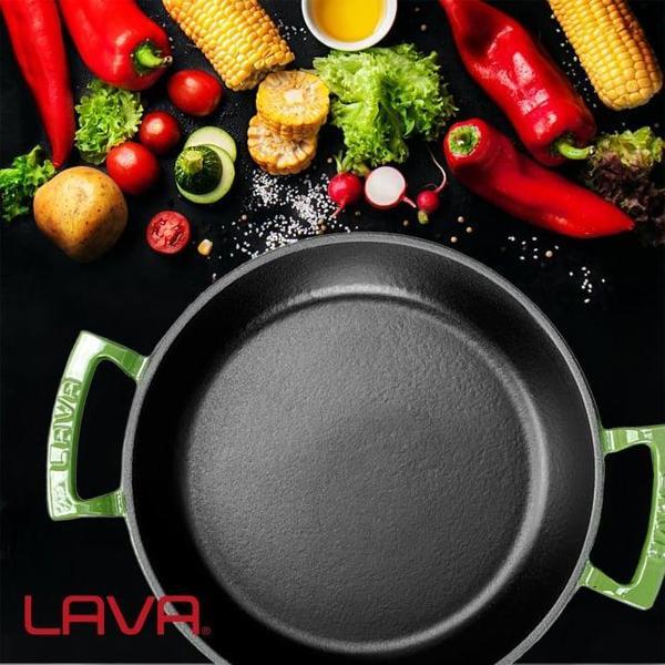 Lava Döküm Yuvarlak Sahan Döküm Demir Yekpare Çift Kulplu Çap(Ø)24cm - Image 1