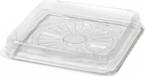 Yaş Pasta Kare Kase Şeffaf 12x12x2 cm - Image 1