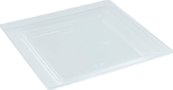 Plastik Kare Tabak Şeffaf 18 cm - 10 Adet - Image 1