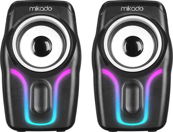 Mikado MD-S25 BOLD 2.0 Multimedia 3W-2 Siyah 6 Renk Modu ile USB RGB Işıklı Speaker - Image 1