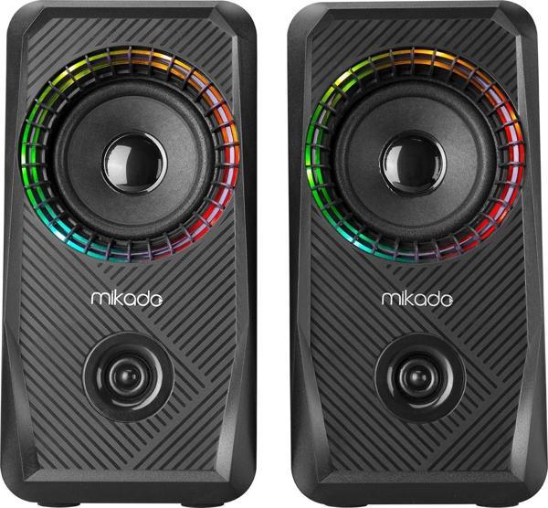 Mikado MD-S26 JOY 2.0 Multimedia 3W-2 Siyah USB RGB Işıklı Gaming Speaker - Image 1