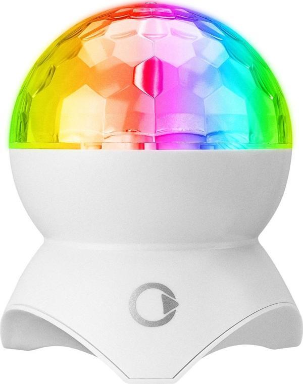 Mikado MD-X740 Beyaz Şarjlı BT-TF Cart-USB Tavan Led Işıklı Disko Topu Speaker - Image 1