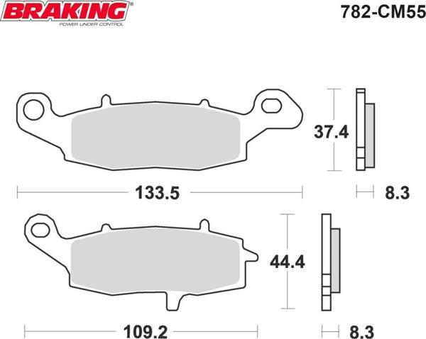 Brakıng Fren Balatası Sinter 782cm55 Ön Kawasakı Er-5 Er-6f Er-6f Ex 650 Suzukı Dl 650 1000 V-strom  - Image 1