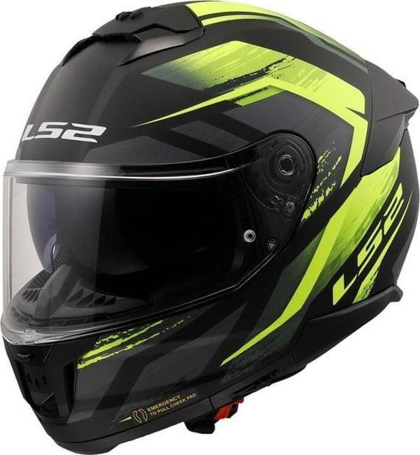 Ls2 Stream 2 Fury Kapalı Kask Mat Siyah-gri-neon Sarı 3X-LARGE - Image 1