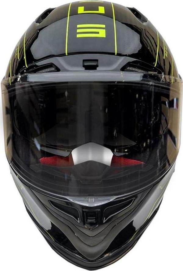 Zeus Zs-1800b Kapalı Kask Carbon Am8 Siyah-neon Sarı X-LARGE - Image 1
