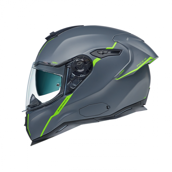 Nexx Sx.100r Shortcut Kapalı Kask Mat Gri-neon 2X-LARGE - Image 1