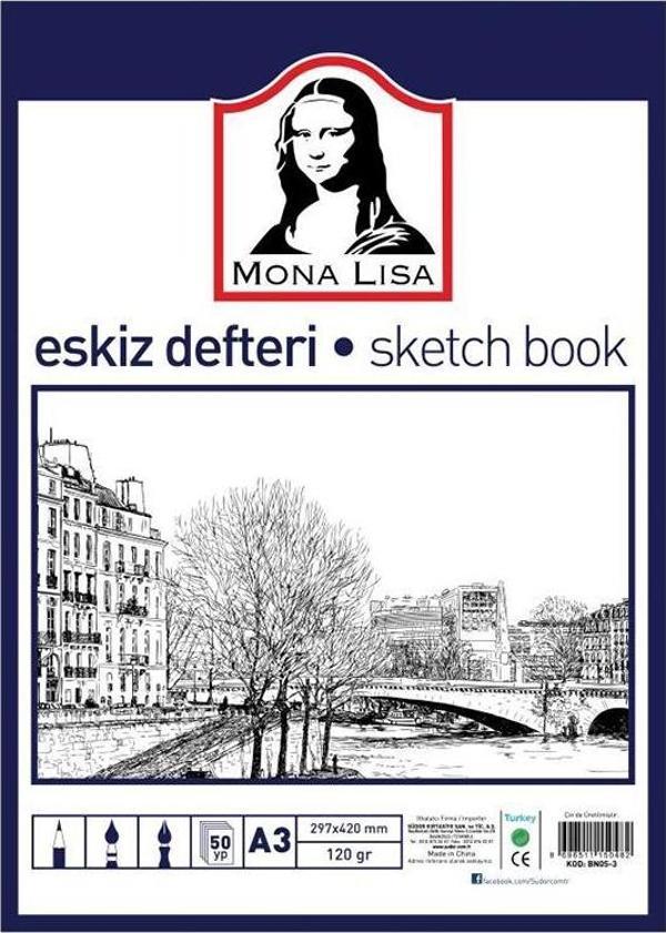 Mona Lisa Monalisa Eskiz Defteri 50 YP 120 GR A3 BN05-3 - Image 1
