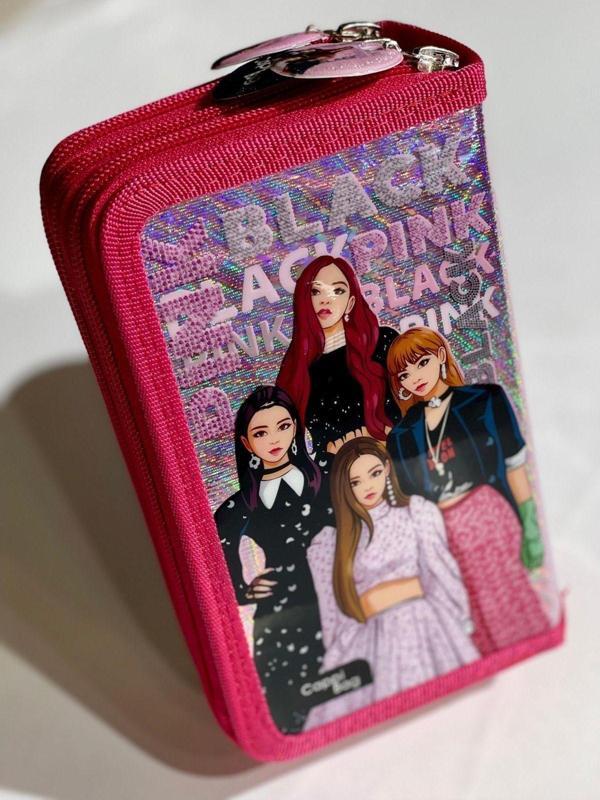 Cappi Bag Black Pink Girl Pembe 3 Fermuarlı Bölmeli Çocuk Okul Kalem Kutusu 19x11x6cm - Image 1