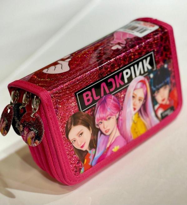Cappi Bag Black Pink Pembe Renkli 3 Fermuarlı Bölmeli Çocuk Okul Kalem Kutusu 19x11x6cm - Image 1
