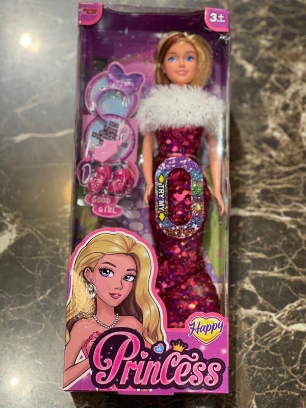 Çocuk Pembe Pullu Çantalı Prenses Kız Bebek - Image 1