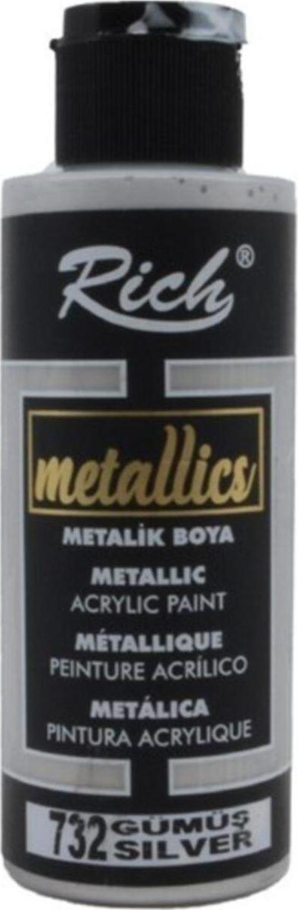 Rıch Akrilik Boya Metalik Boya 120 Cc Gümüş 0732 - Image 1