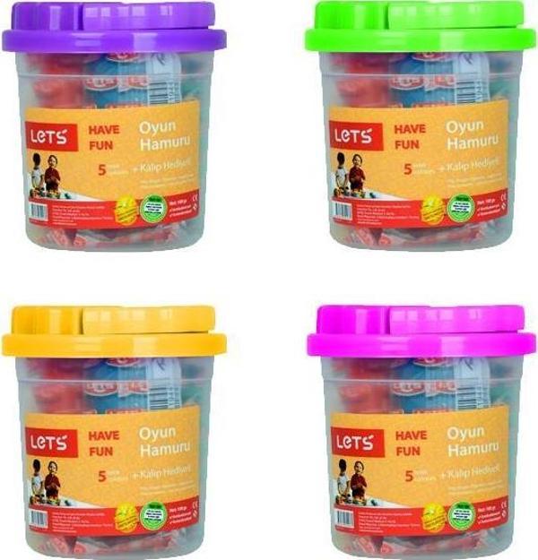 Lets Oyun Hamuru Kalıp Hediyeli 100 GR 5 Renk L8100 - Image 1