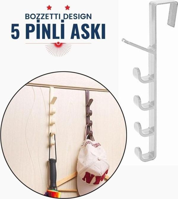 Homecare Bozzetti 5 Sıralı Kapı Arkası Askı Krem 716302 - Image 1