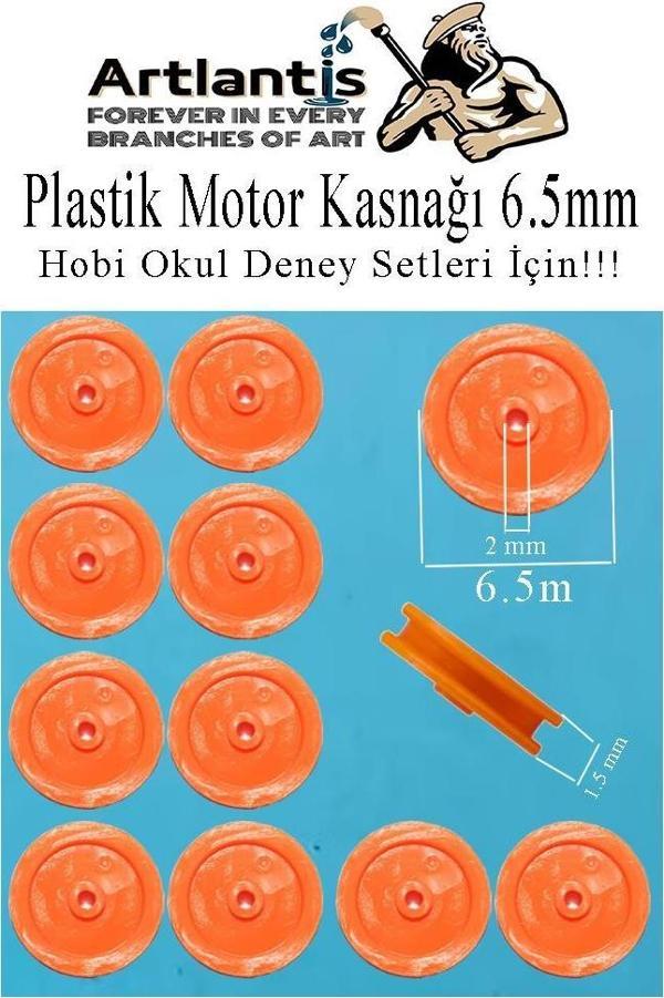 Plastik Kasnak 6.5 mm 10 lu 1 Paket Tekerlek Yuvarlak Kasnak Oyuncak Çıkrık Makara 0.65 cm Motor Kasnağı Deney Okul Hobi - Image 1
