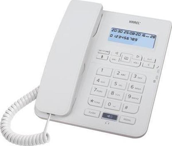 Karel TM145 Krem Kulaklıklı Ekranlı Masa Üstü Telefon - Image 1