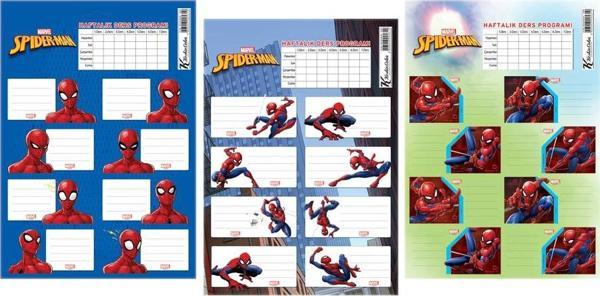 Keskin Color Okul Etiketi Spider Man Ders Proğramlı 3'lü 220130-6 - Image 1