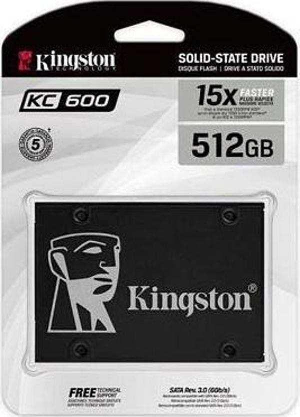 Kingston 512GB KC600 550MB-520MB-S 2.5"sata 3 SSD SKC600-512G Ssd Hardisk - Image 1