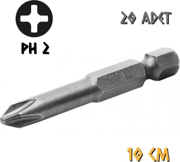Kupa Tyson Vidalama Ucu Bits Uç - PH2 Yıldız - 10 cm. - 20 Adet - Image 1