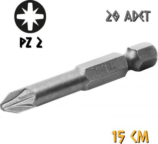 Kupa Tyson Vidalama Ucu Bits Uç - PZ2 Yıldız - 15 cm. - 20 Adet - Image 1