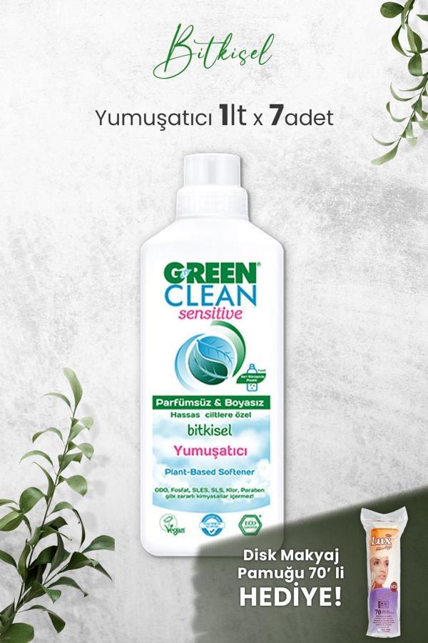 Green Clean Sensitive Kokusuz Yumuşatıcı 1 L x 7 Adet ve Hediyeli - Image 1