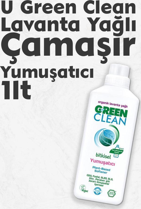 U Green Clean Bitkisel Çamaşır Yumuşatıcısı 1 Litre (Lavanta Kokulu) - Image 1