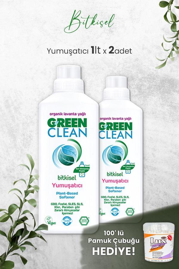 U Green Clean Bitkisel Çamaşır Yumuşatıcısı 1 Litre (Lavanta Kokulu) x 2 Adet ve Hediyeli - Image 1