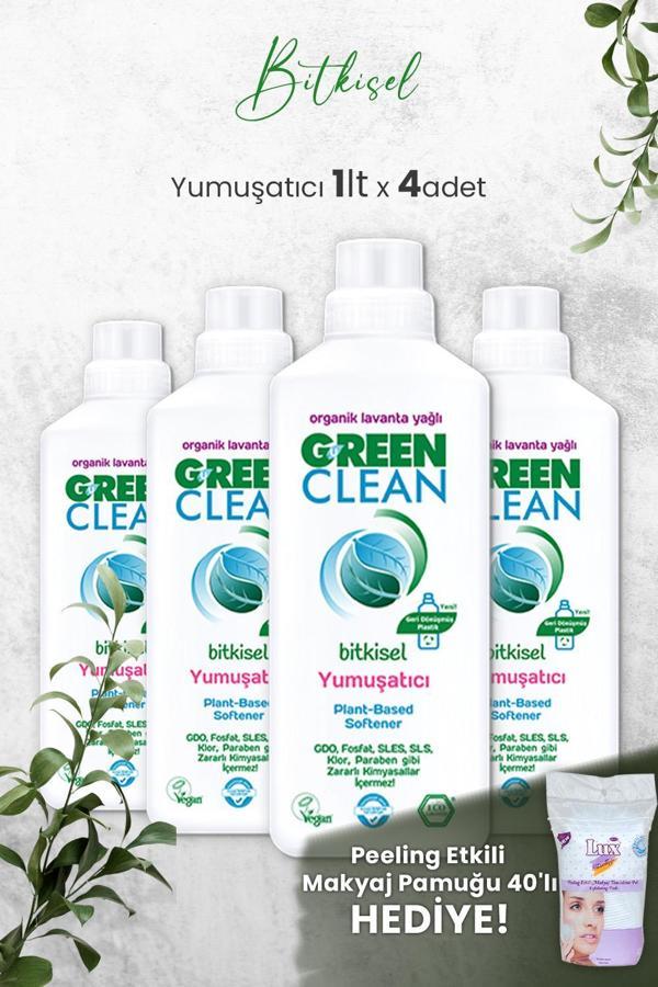 U Green Clean Bitkisel Çamaşır Yumuşatıcısı 1 Litre (Lavanta Kokulu) x 4 Adet ve Hediyeli - Image 1
